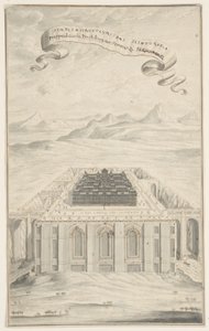Estudio para El Templo en Jerusalén, Lámina 424, Physica Sacra de Johann Melchior Füssli