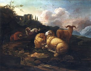 Johann Melchior Roos Oveja y pastor de Johann Melchior Roos