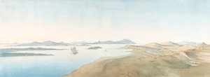 Vista panorámica de las islas de Delos, principios del siglo XIX-finales del siglo XIX de Johann Michael Wittmer