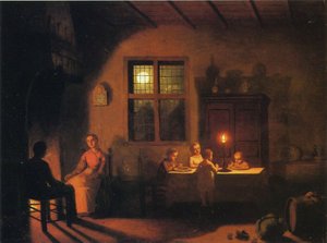 Noche en casa, 1867 de Johann Mongels Culverhouse