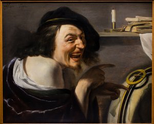 Demócrito, c. 1620 (Óleo sobre madera) de Johann Moreelse