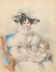 Princesa Henrietta de Nassau-Weilburg con su hija María de Johann Nepomuk Ender