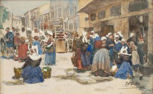 Mercado de Concarneau de Johann Nepomuk Geller