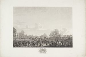 Llegada del rey Guillermo I a Bruselas, 1815 Doce láminas de la llegada e inauguración de Guillermo I en Bruselas y las batallas de Quatre-Bras y Waterloo en 1815 (título de la serie) de Johann Nepomuk Gibèle