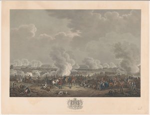 Batalla de Waterloo, 1815
Doce láminas de la llegada e inauguración de Guillermo I en Bruselas y las batallas de Quatre-Bras y Waterloo en 1815 (título de la serie) de Johann Nepomuk Gibèle