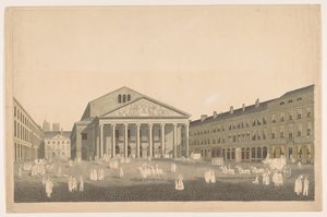 Vista del Teatro Real de Bruselas de Johann Nepomuk Gibèle