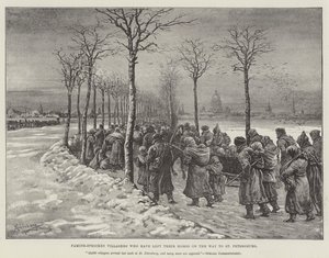 Aldeanos hambrientos que han dejado sus hogares en camino a San Petersburgo de Johann Nepomuk Schonberg