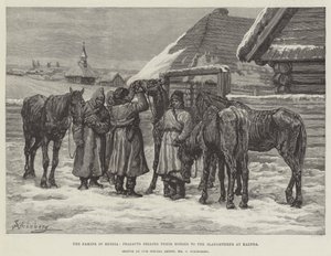 La Hambruna en Rusia, Campesinos vendiendo sus Caballos al Matadero en Kaluga