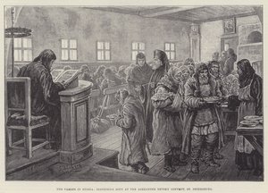 La hambruna en Rusia, repartiendo sopa en el Convento Alexander Nevsky, San Petersburgo de Johann Nepomuk Schonberg