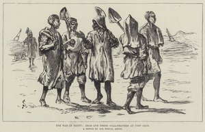 La Guerra en Egipto, Árabes y Cargadores de Carbón en Port Said de Johann Nepomuk Schonberg