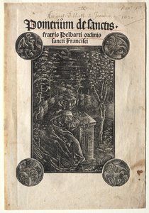 Pelbart de Temesvar estudiando en un jardín de Johann Otmar