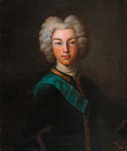 Retrato del Zar Pedro II de Rusia (Retrato del Zar Pedro II de Rusia) - Pintura de Johann Paul Luedden (Ludden) (?-1739), óleo sobre lienzo, finales de 1720 - Museo Estatal al Aire Libre Palacio de Pavlovsk, San Petersburgo ( Rusia) de Johann Paul (d.1739) Luedden