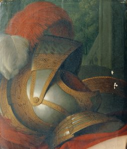 casco y escudo redondo de Johann Peter Krafft