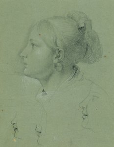 Cabeza de niña (Estudio sobre el "Regreso a casa del Landwehr Man", 1817) de Johann Peter Krafft