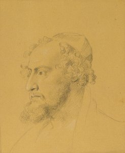Estudio principal de un hombre barbudo de Johann Peter Krafft