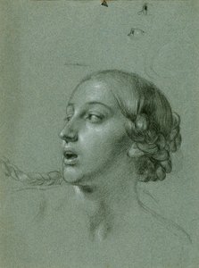 Estudio de cabecera para "Arindal y Daura" de Johann Peter Krafft