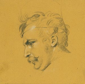 Estudio de retrato sobre el "Fracaso de Nikolaus Zriny frente a la Fortaleza Szigeth" de Johann Peter Krafft