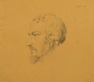 Estudio de un hombre barbudo de Johann Peter Krafft