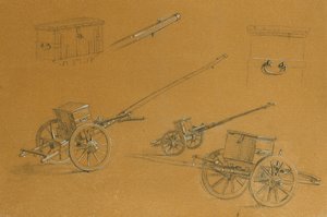 Estudio para cañones, parafernalia militar de Johann Peter Krafft