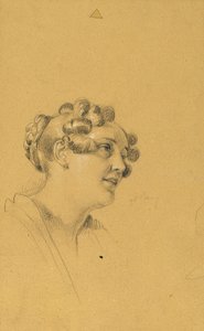 Estudio de retrato femenino para la "Salida de la pareja imperial tras una grave enfermedad del emperador Francisco I". de Johann Peter Krafft