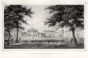 La Puerta de Brandeburgo, Berlín, siglo XIX de Johann Poppei