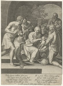 Adoración de los pastores en un nicho