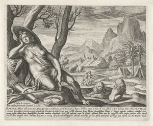 África África (título sobre objeto) Los cuatro continentes (título de la serie) de Johann Sadeler (I)