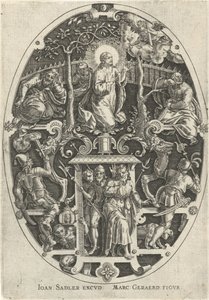 Cristo en el huerto de Getsemaní Passie van Christus (título de la serie) La Pasión de Cristo, Nuestra Redención (título de la serie) de Johann Sadeler (I)