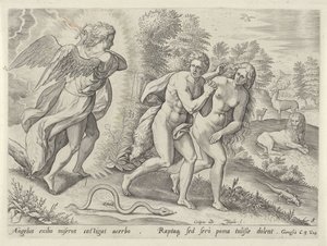 Expulsión del Paraíso de Johann Sadeler (I)