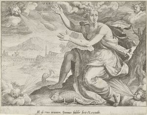 Cielo Aer (título sobre el objeto) Los cuatro elementos (título de la serie) de Johann Sadeler (I)