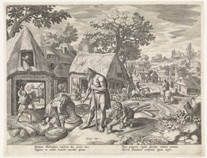 Matusalén y sus hijos Historia de la familia de Set / Juzgando lo bueno y lo malo (título de la serie) Bonorum et Malorum consensio (título de la serie) de Johann Sadeler (I)