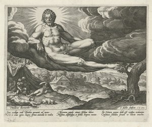 Tarde Méridies (título sobre objeto) Las cuatro partes del día (título de la serie) de Johann Sadeler (I)