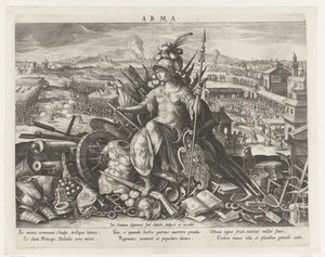 Minerva como patrona del arte marcial Arma (título sobre objeto) Principales actividades de un príncipe (título de la serie) Schema, seu speculum principum (título de la serie)