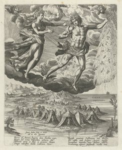 Viento del este Oriens (título sobre objeto) Los cuatro vientos (título de la serie) de Johann Sadeler (I)