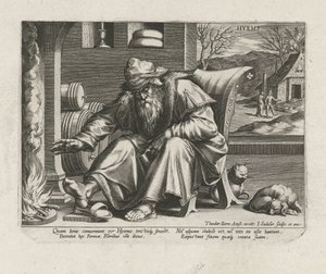 Invierno Hyems (título sobre el objeto) Las cuatro estaciones (título de la serie) de Johann Sadeler (I)