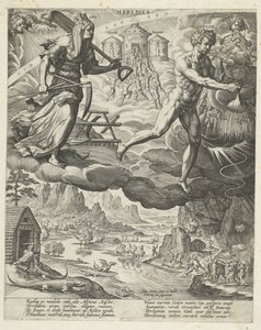 viento del sur Méridies (título sobre objeto) Los cuatro vientos (título de la serie) de Johann Sadeler (I)