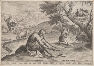 Dios Apareciendo a Moisés, 1585 de Johann Sadeler I