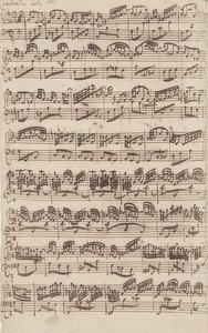 Allegro (Clave solo) de la primera versión de la Sonata No. 6 en Sol mayor para violín y clave obligado de Johann Sebastian Bach