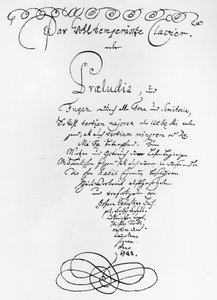 Página de Título Manuscrita de El Clave Bien Temperado, 1722