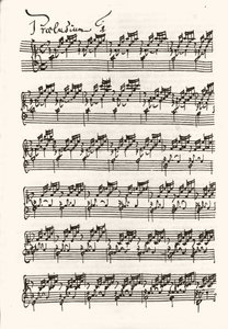 Página de una partitura de Johann Sebastian Bach