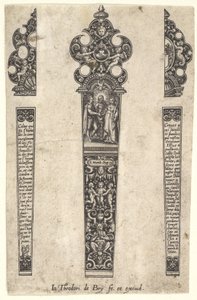 Diseño para el mango de un cuchillo para conmemorar un matrimonio de Johann Theodor de Bry