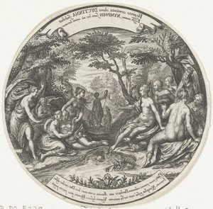 Diana descubre el embarazo de Calisto. de Johann Theodor de Bry