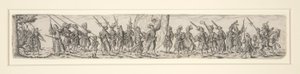 Soldados marchando con un portaestandarte de Johann Theodor de Bry