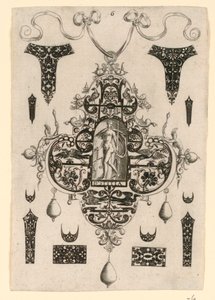 Placa 6, de una serie de ocho diseños colgantes con las virtudes cardinales de Johann Theodor de Bry