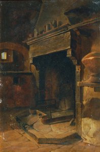interior con chimenea de Johann  Till der Jüngere