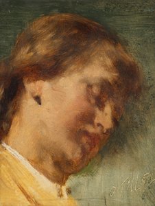 Cabeza de una niña dormida