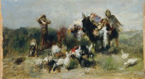 Escena de Don Quijote (lucha con las aves)