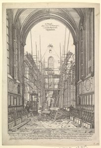 Vista de la Iglesia de los Franciscanos en Nuremberg en Reconstrucción, de la serie V....n.d.