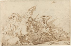 Una batalla entre caballería oriental y soldados de Johann Wilhelm Baur