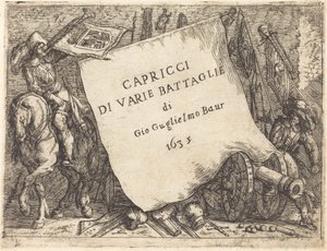 Caprichos de varias batallas (Página de título) de Johann Wilhelm Baur